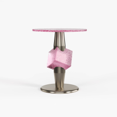 Artistic Blue Resin Side Table, Creative Designer Accent End Table for Commercial Lounge A002