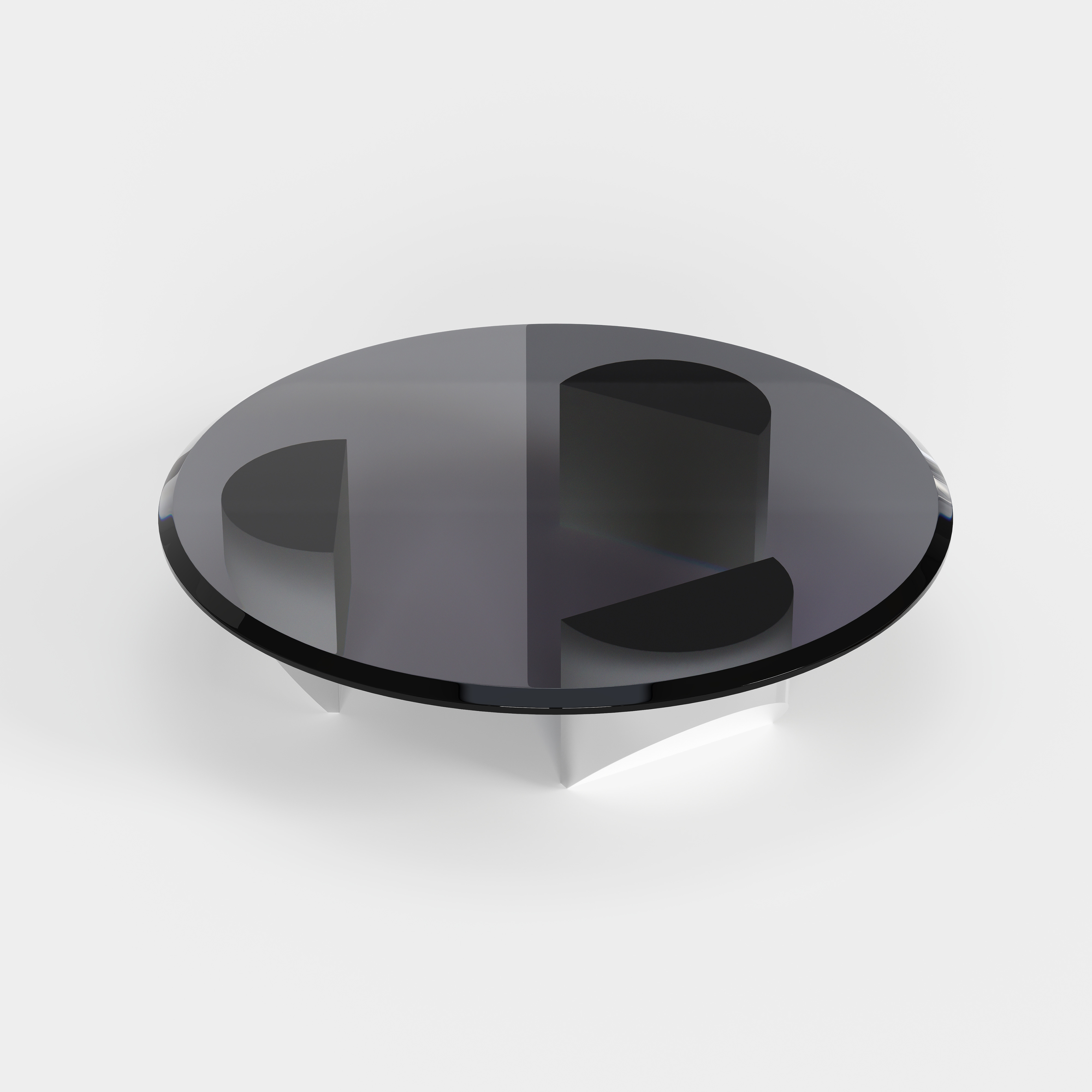 Round Floating Designer Coffee Table, Modern Art Center Table for Living Room A021