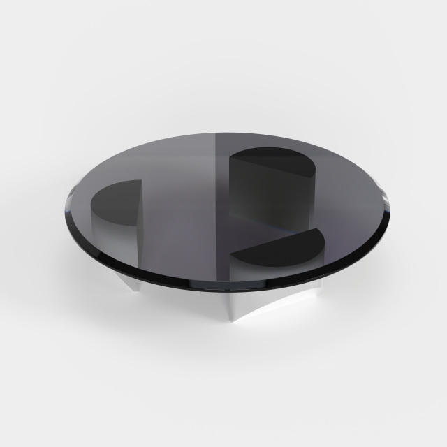 Round Floating Designer Coffee Table, Modern Art Center Table for Living Room A021