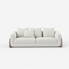 Modern Light Grey Fabric Sectional Sofa, Minimalist Upholstered Corner Sofa for Home 950#