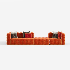 Red Contrast Color Modular Sectional Sofa, Designer Living Room Corner Sofa for Artistic Space 963#