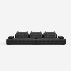 Contemporary Dark Modular Sofa, Luxury Fabric Sectional Couch for High-end Living Room 956#