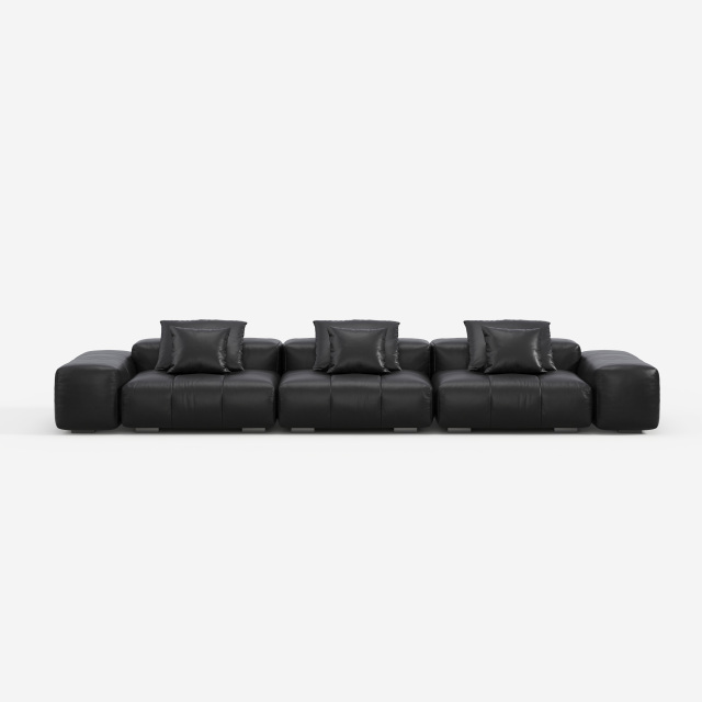 Modern Black Pixel Sofa, Minimalist Upholstered Corner Sofa for Living Room 910#