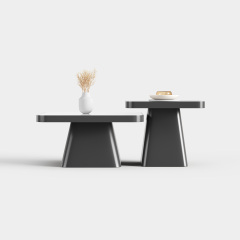 Modern Conical Coffee Table Set, Nesting Side End Table for Living Room Decor A028