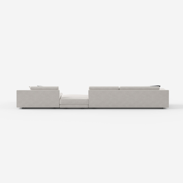 Italian Minimalist Modular Sectional Sofa, Luxury Fabric Corner Sofa for Villa Living Room A004