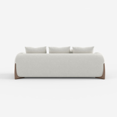 Modern Light Grey Fabric Sectional Sofa, Minimalist Upholstered Corner Sofa for Home 950#