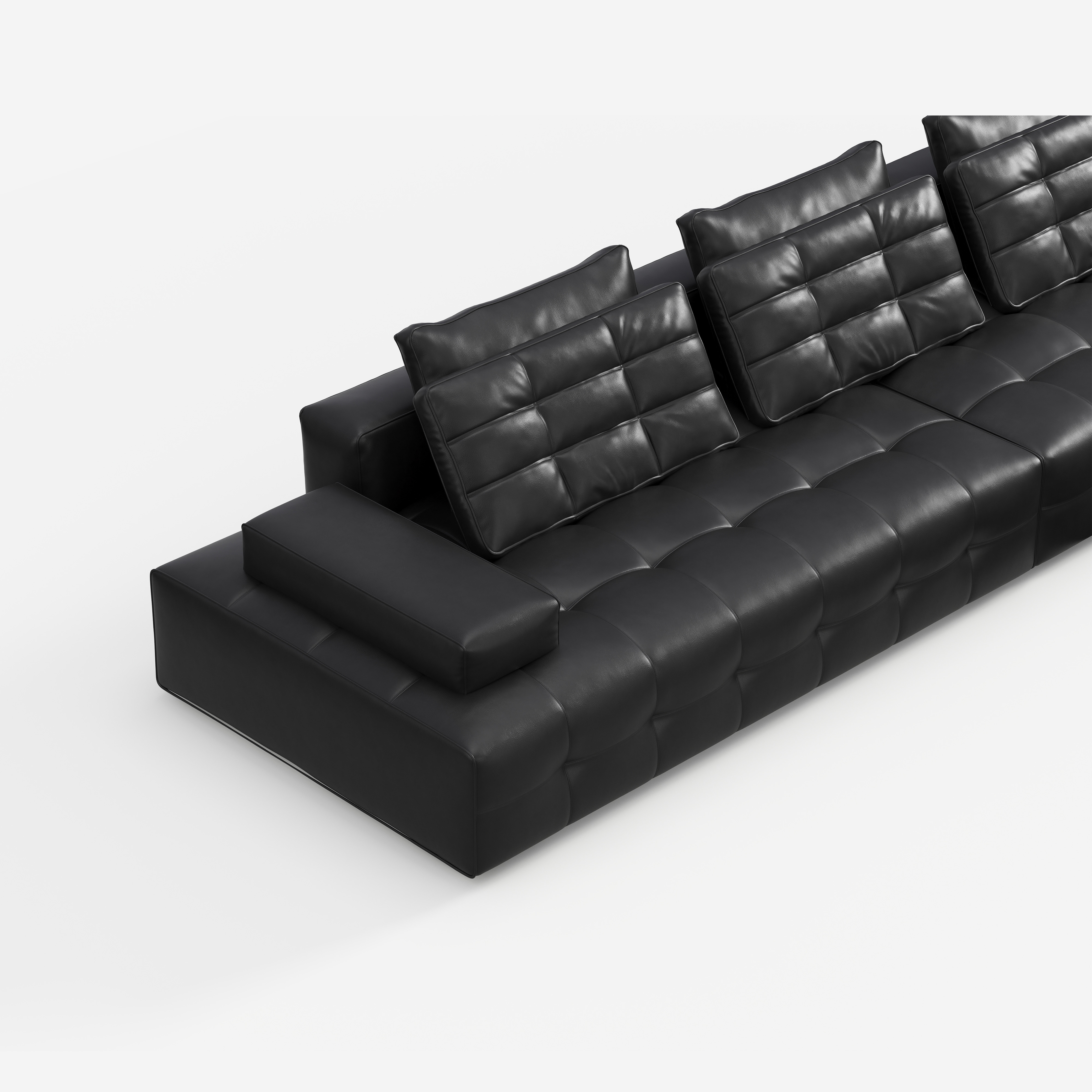 Contemporary Dark Modular Sofa, Luxury Fabric Sectional Couch for High-end Living Room 956#