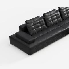 Contemporary Dark Modular Sofa, Luxury Fabric Sectional Couch for High-end Living Room 956#