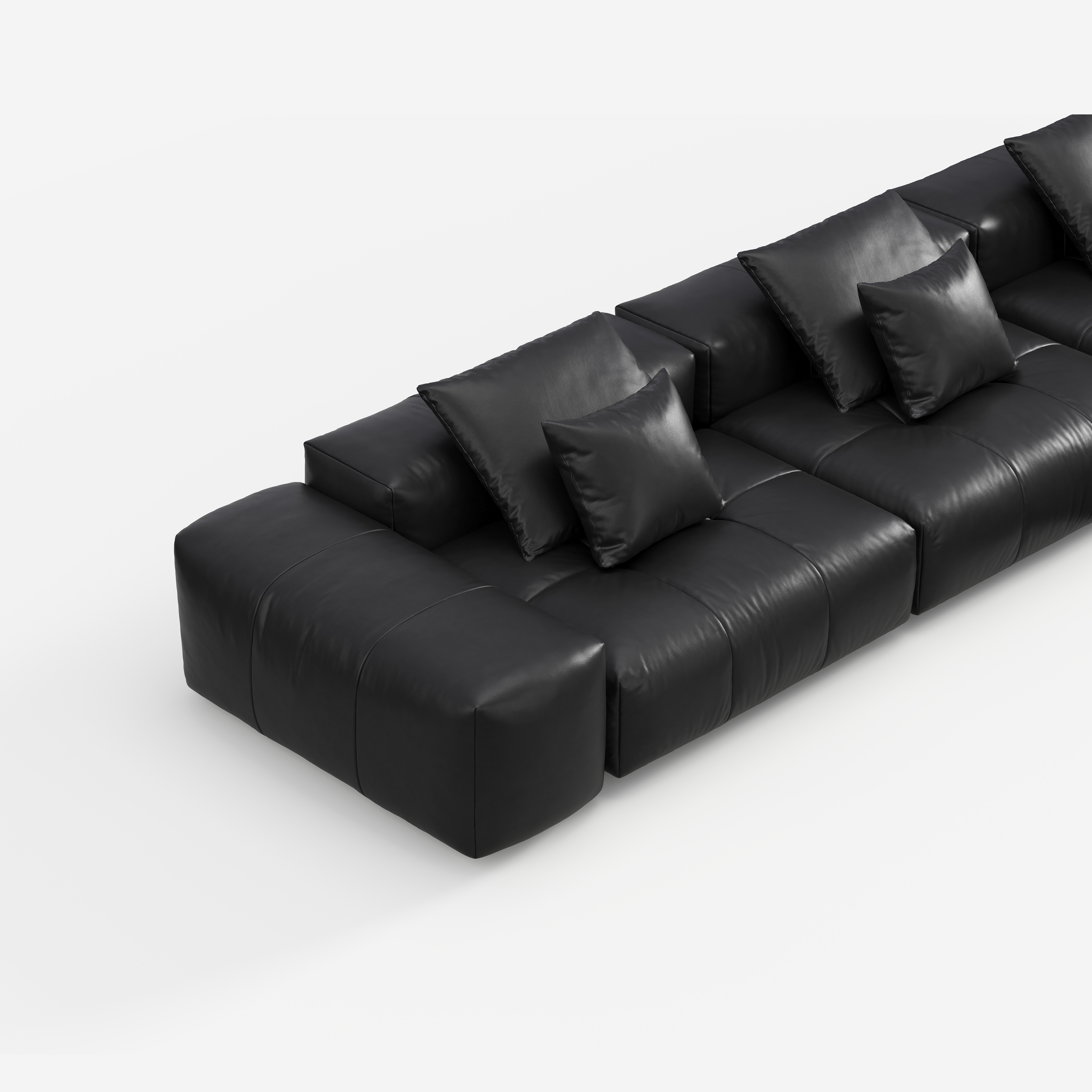 Modern Black Pixel Sofa, Minimalist Upholstered Corner Sofa for Living Room 910#