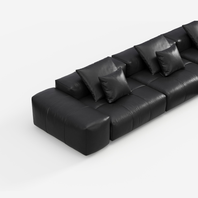 Modern Black Pixel Sofa, Minimalist Upholstered Corner Sofa for Living Room 910#