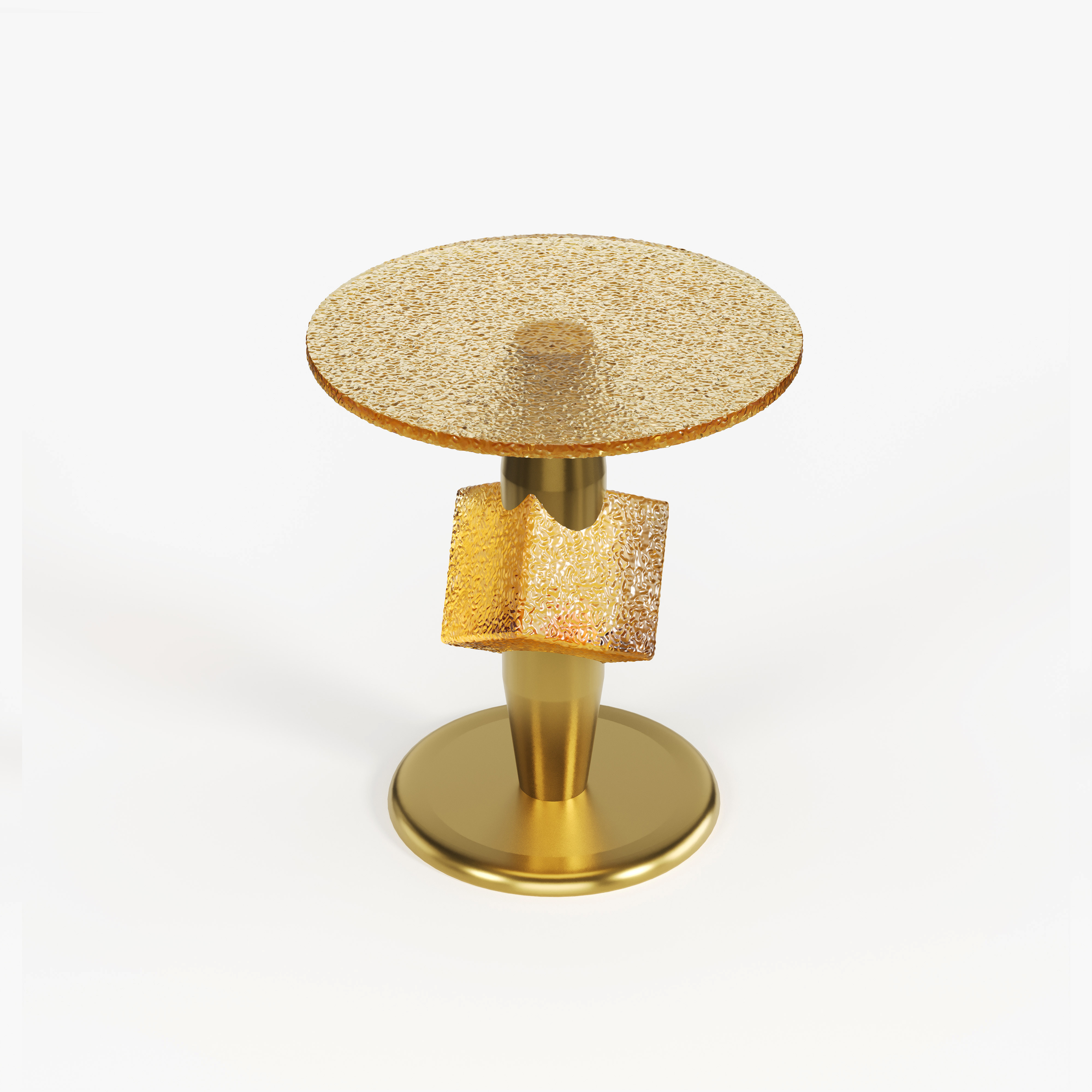 Artistic Blue Resin Side Table, Creative Designer Accent End Table for Commercial Lounge A002
