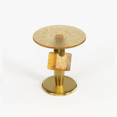 Artistic Blue Resin Side Table, Creative Designer Accent End Table for Commercial Lounge A002