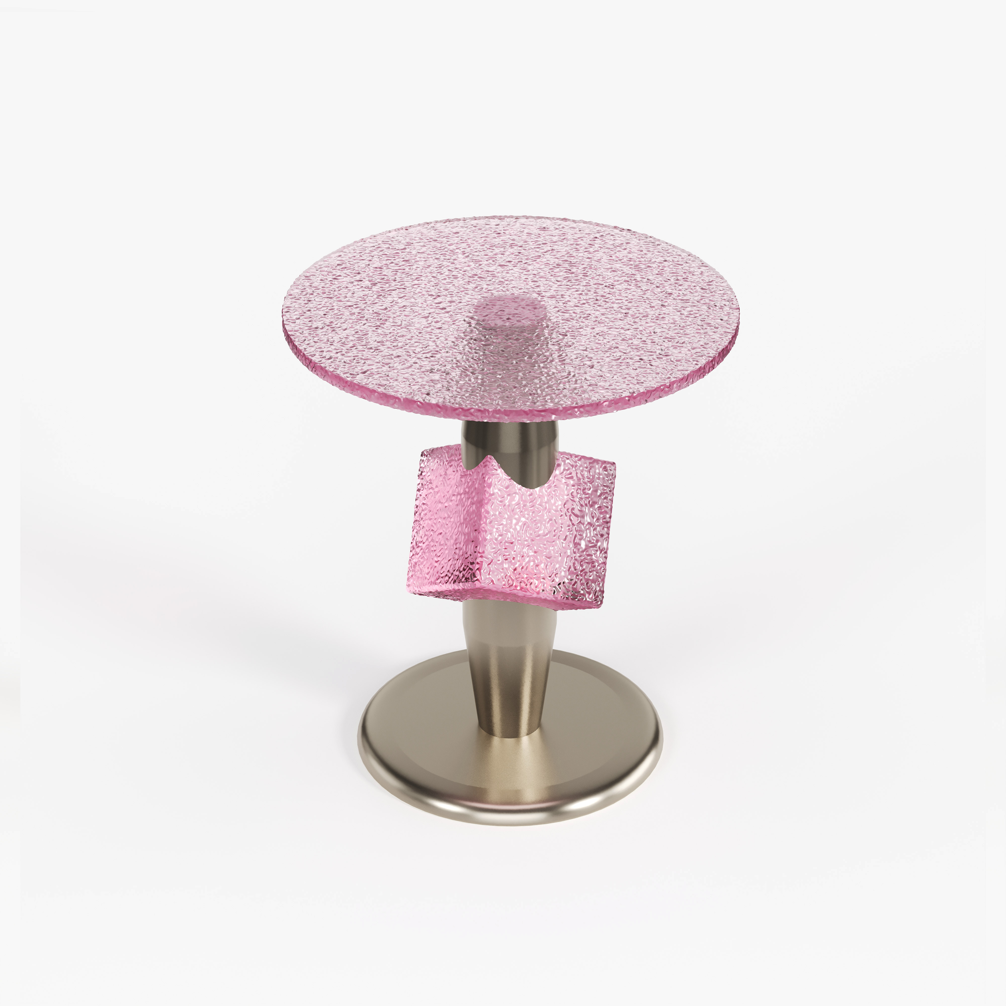Artistic Blue Resin Side Table, Creative Designer Accent End Table for Commercial Lounge A002