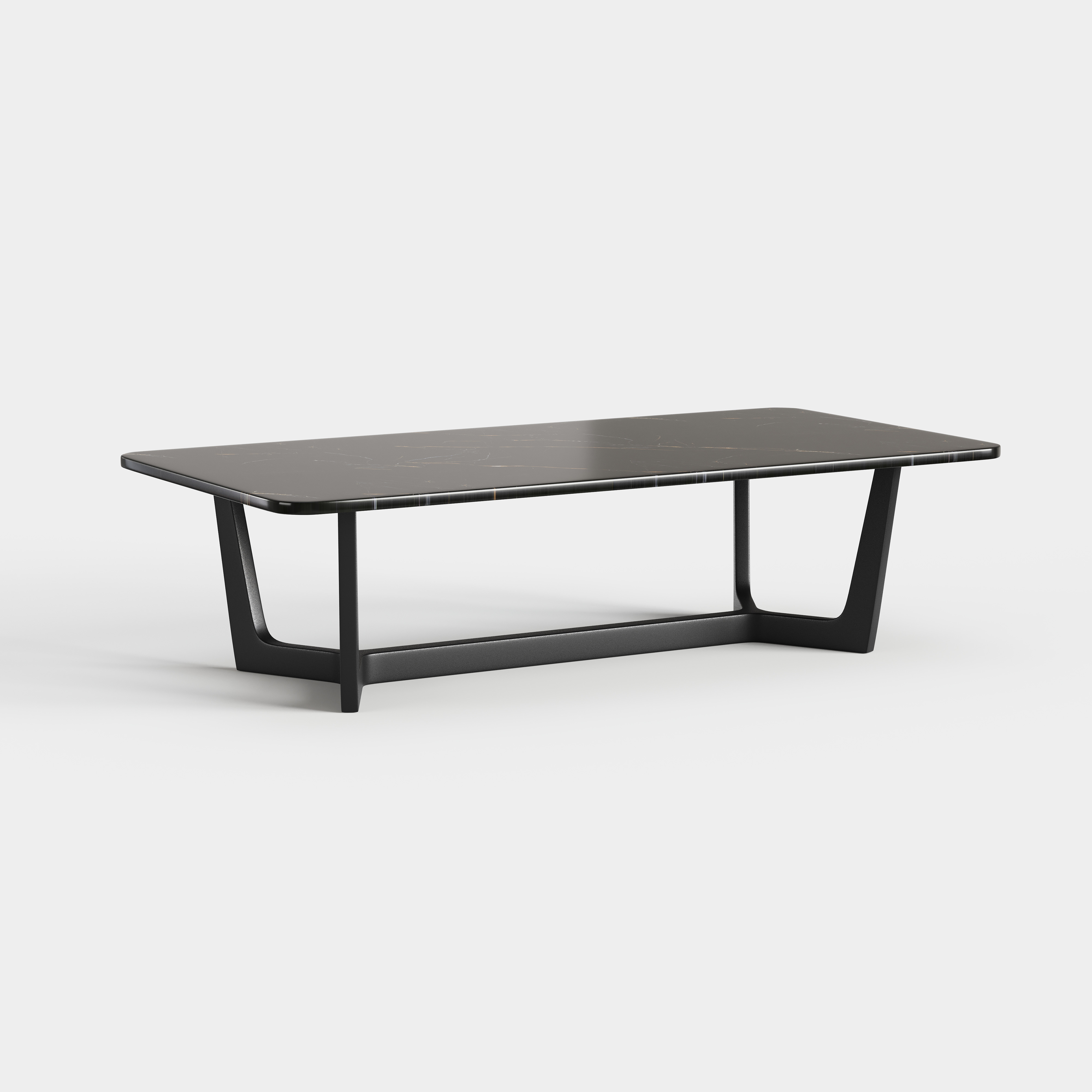 Rectangular Sintered Stone Coffee Table, Simple Metal Base Center Table A022