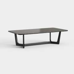 Rectangular Sintered Stone Coffee Table, Simple Metal Base Center Table A022