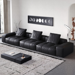 Modern Black Pixel Sofa, Minimalist Upholstered Corner Sofa for Living Room 910#
