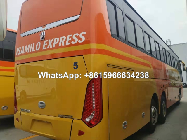 China 12.5 meters 3 axle Coach Bus 50-60 seats luxury bus