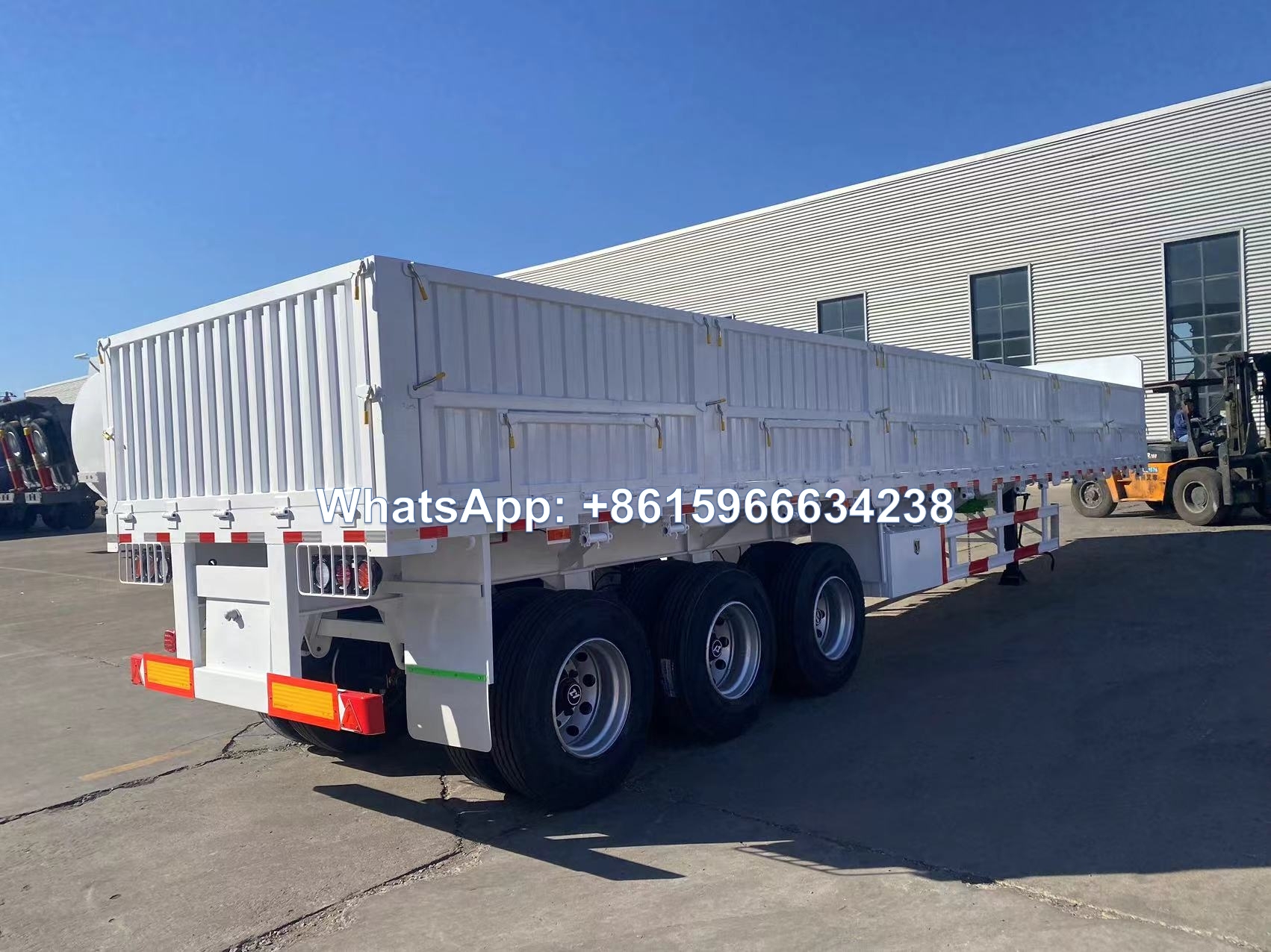 Sinotruk 3 axle dropside trailer sidewall trailer to carry grains containers