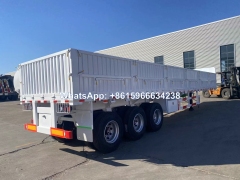 Sinotruk 3 axle dropside trailer sidewall trailer to carry grains containers