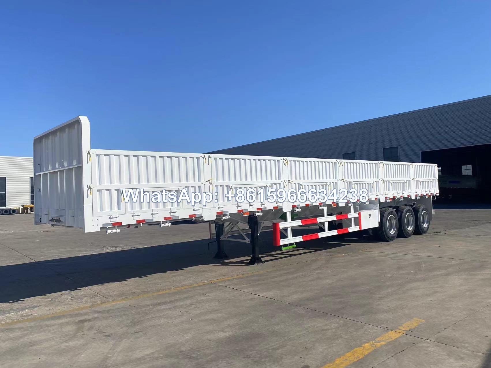 Sinotruk 3 axle dropside trailer sidewall trailer to carry grains containers