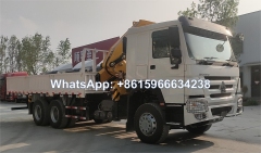China Sinotruk Price Howo 10 wheelers Cargo truck with crane