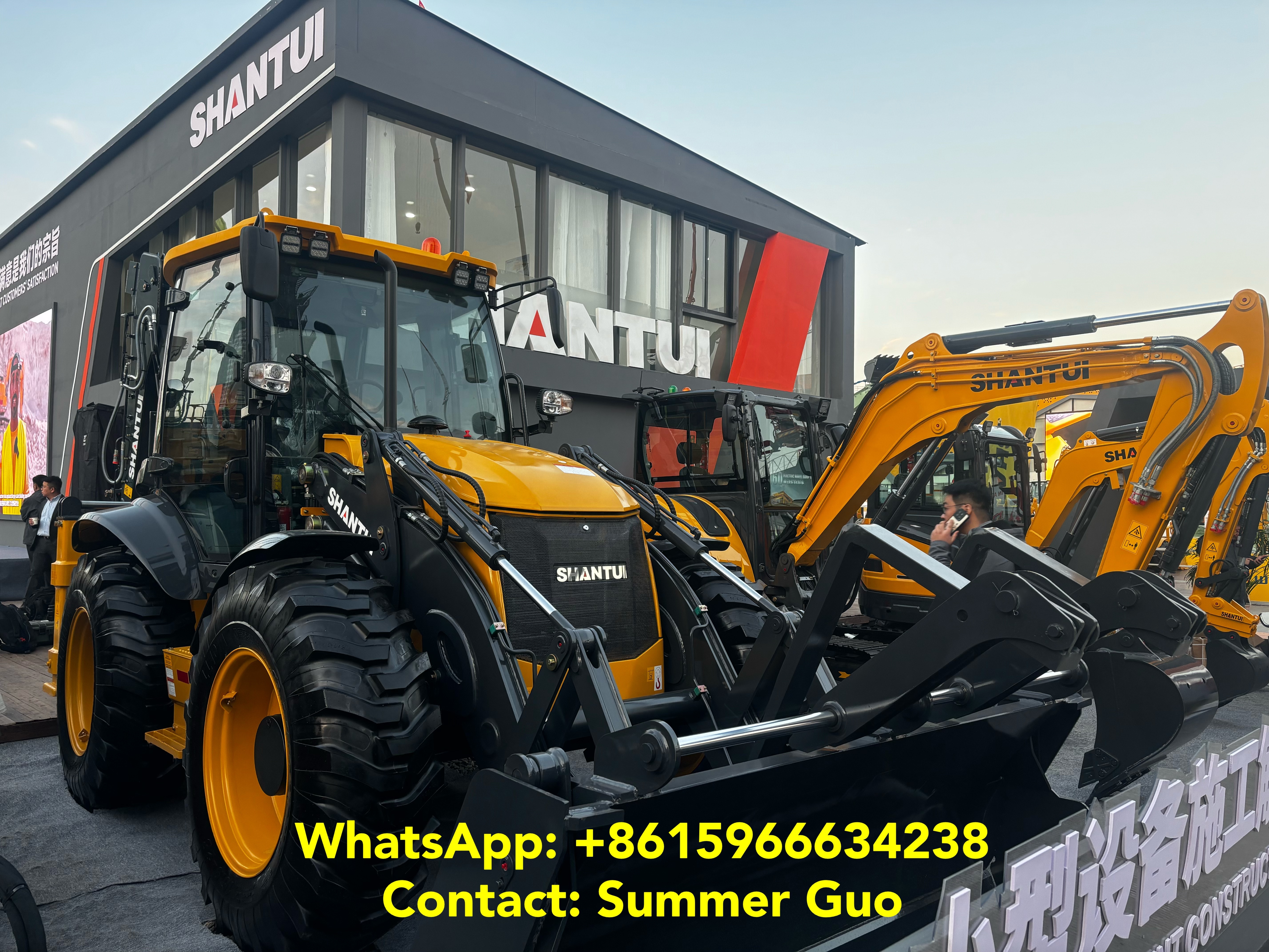 China Shantui brand TLB 4WD Backhoe Loader 10500KG with Cummins engine for sale