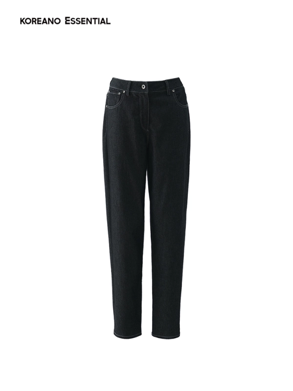 Black Denim Commuter Skinny Carrot Pants