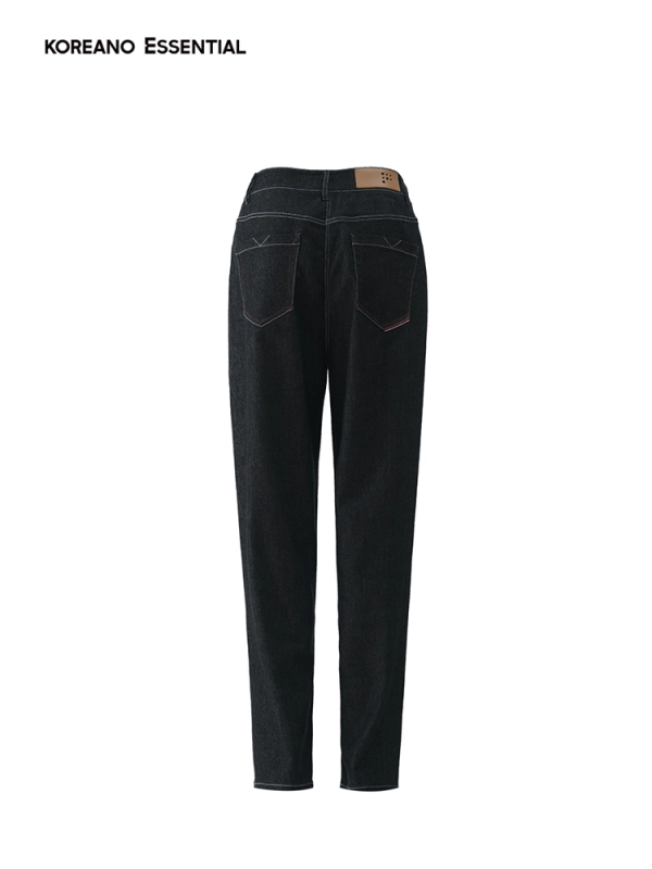 Black Denim Commuter Skinny Carrot Pants