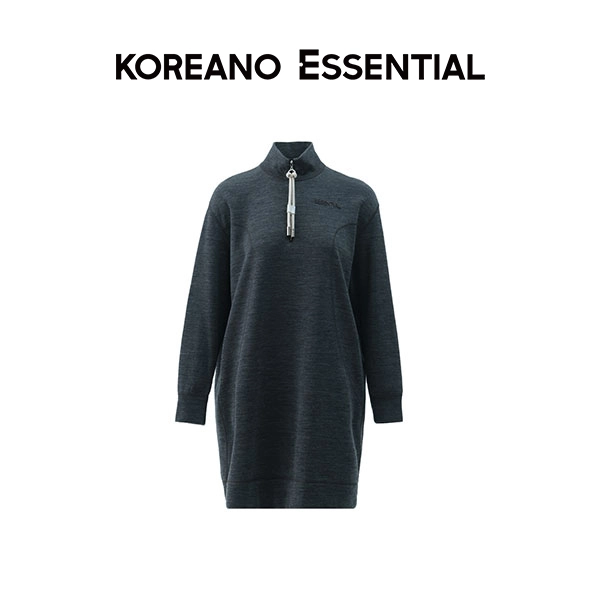 Carbon Grey H-Shaped Pullover Sweatshirt Dress