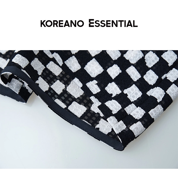 Blue, black and white check one neck halter