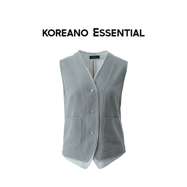 Misty Blue and White False Two Piece Jacket