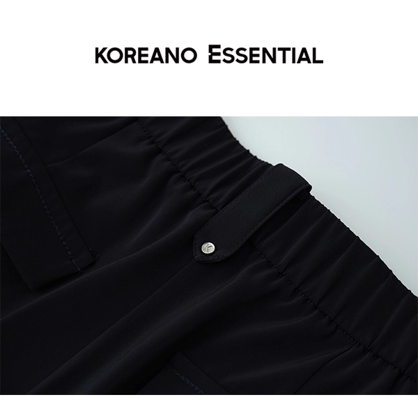 Loose Fit Silhouette Banana Pants Navy