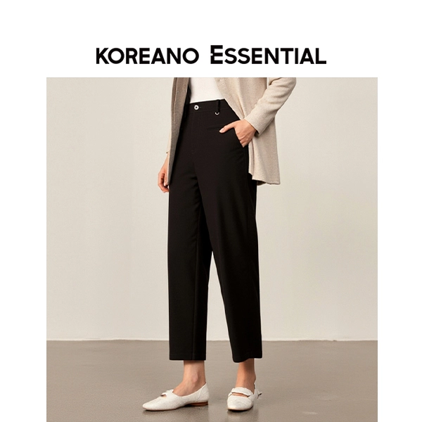 Classic Elegant Black Business Straight Leg Pants
