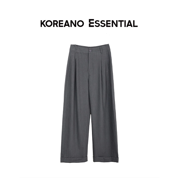 Elephant Grey European Wide Leg Western Pants