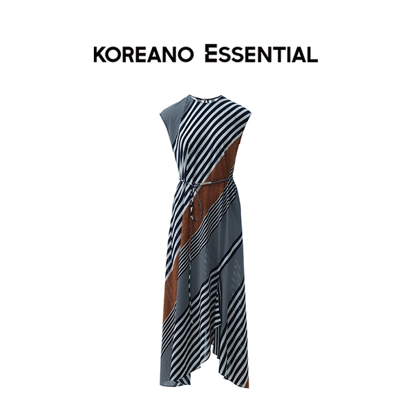 Dappled Shadow Irregular Stripe Dress