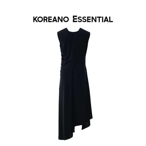Black Waistless Asymmetric Dress