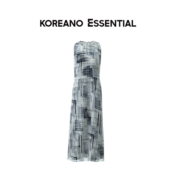 Ink Rhyme Flowy Sleeveless Long Fluttering Dress