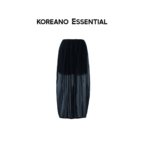 Navy Blue Cocoon Wrap Half Skirt