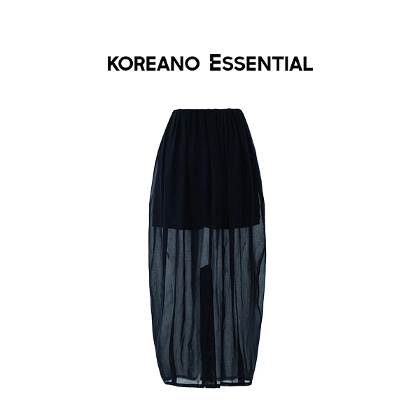 Navy Blue Cocoon Wrap Half Skirt
