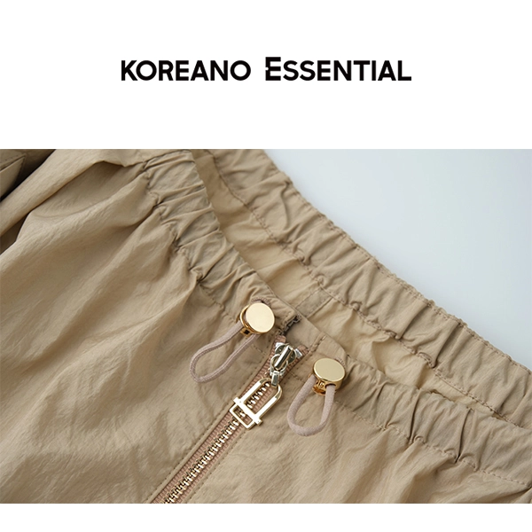 Desert Camel Drawstring Waisted Half Skirt