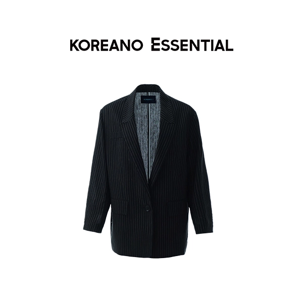 Black Camel Stripe Wide Shoulder Silhouette Suit