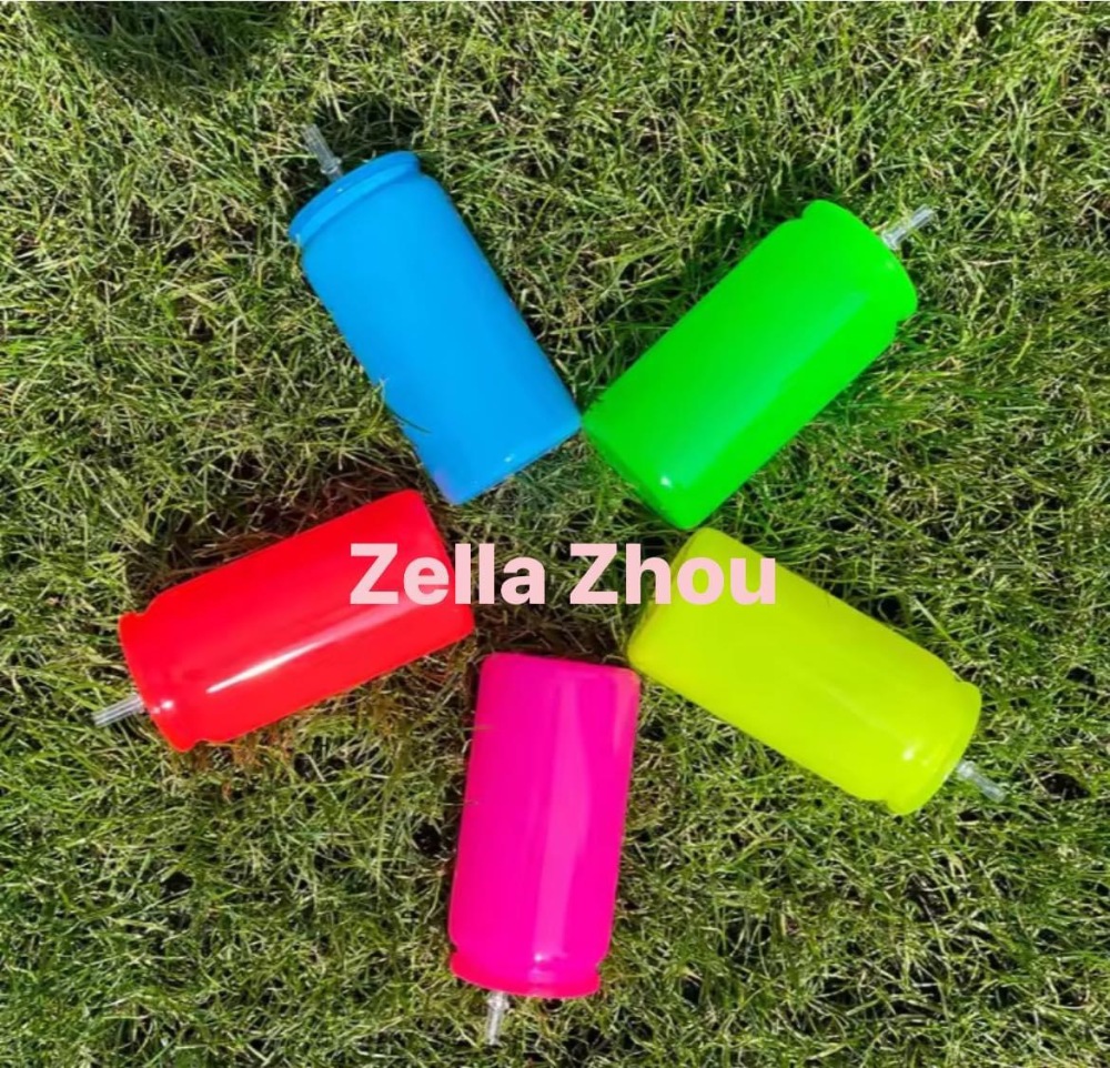 Zella 16oz mix colors neon glass cup US Warehouse