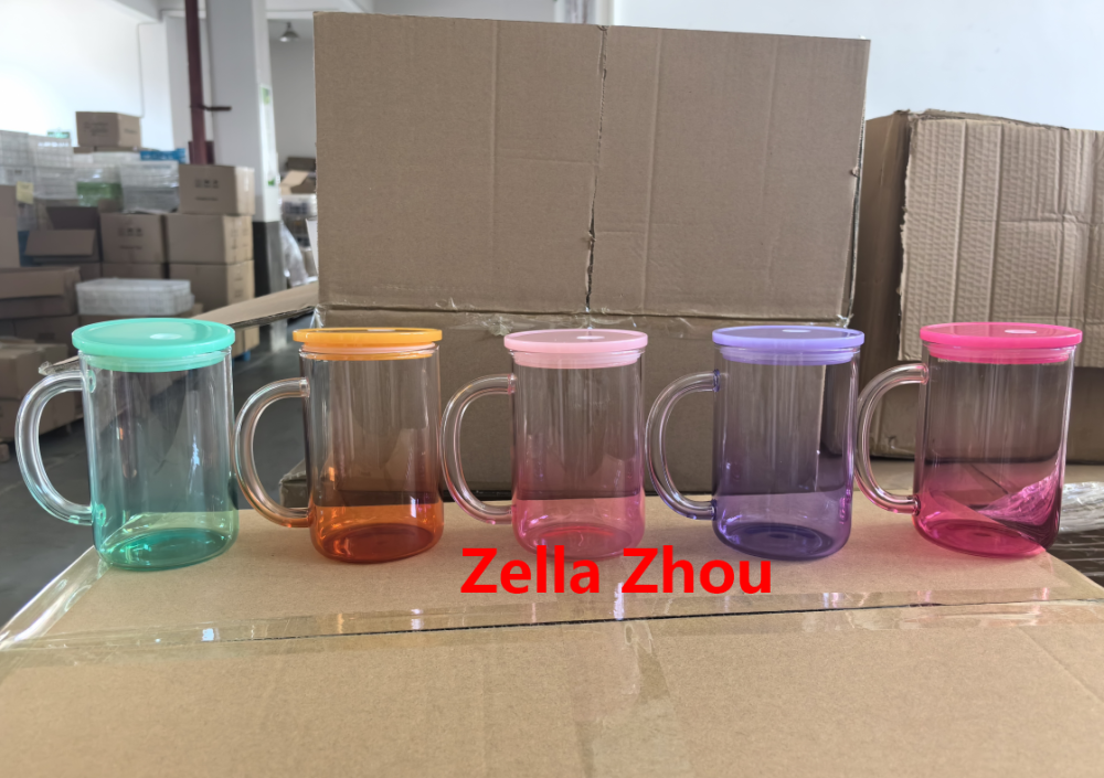 Zella 15OZ Jelly Ombre Glass Mug for sublimation US Warehouse
