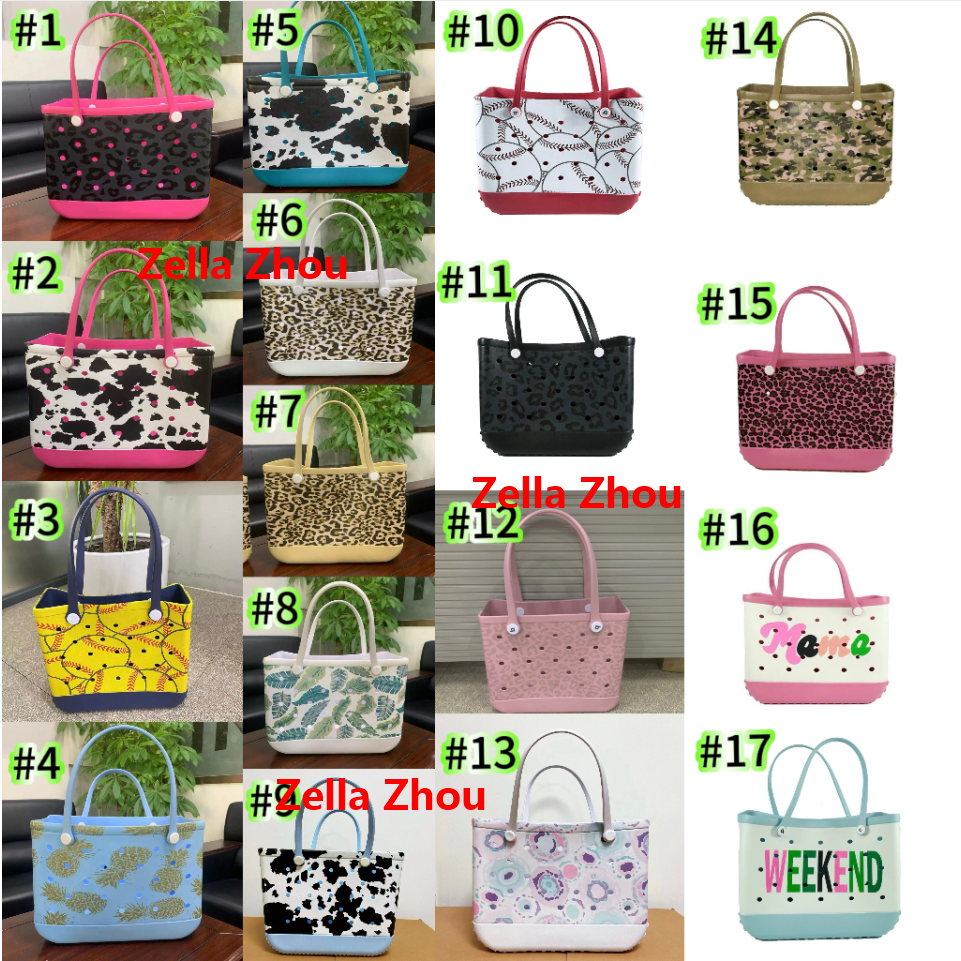Zella Rubber Shoulder Tote Beach Bag Large Or Middle EVA  Bag With Print
