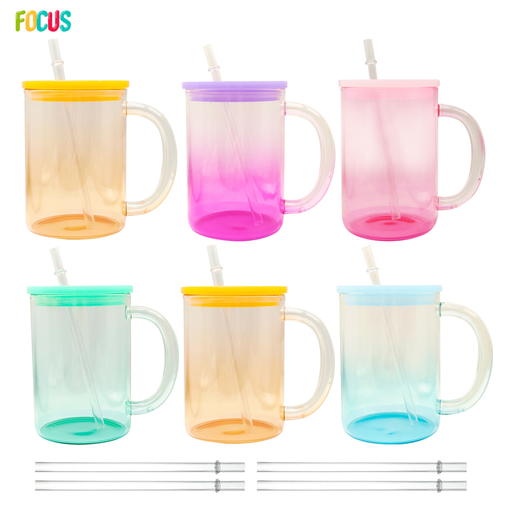 Zella 15OZ Jelly Ombre Glass Mug for sublimation US Warehouse