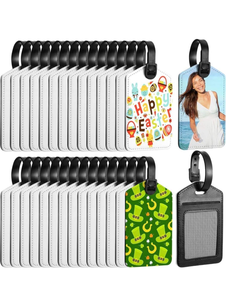 Zella leather sublimation luggage tags