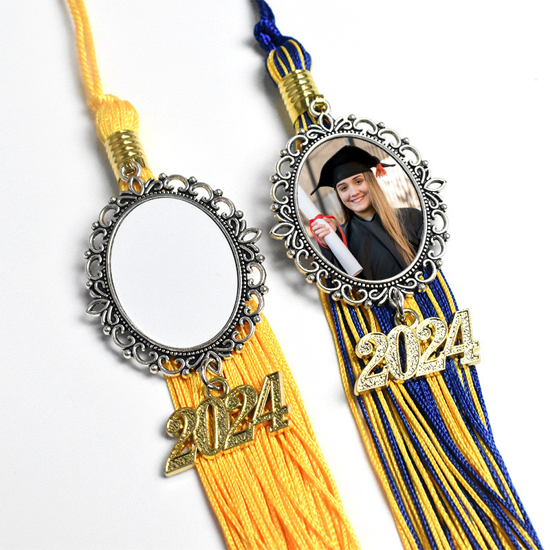 Zella Tassel Graduation Cap 2024 Charm Party Decorations Gifts Sublimation Blank
