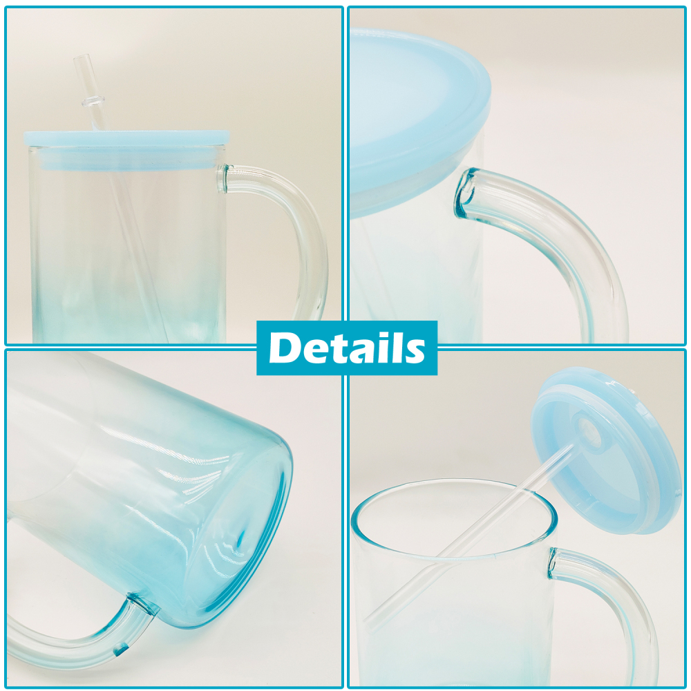 Zella 15OZ Jelly Ombre Glass Mug for sublimation US Warehouse