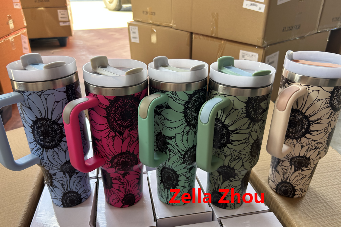Zella 40 OZ H2.0 5D Print Sun Flower Multi Colorful Tumbler