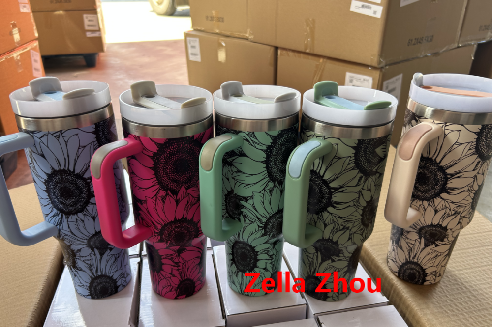 Zella 40 OZ H2.0 5D Print Sun Flower Multi Colorful Tumbler